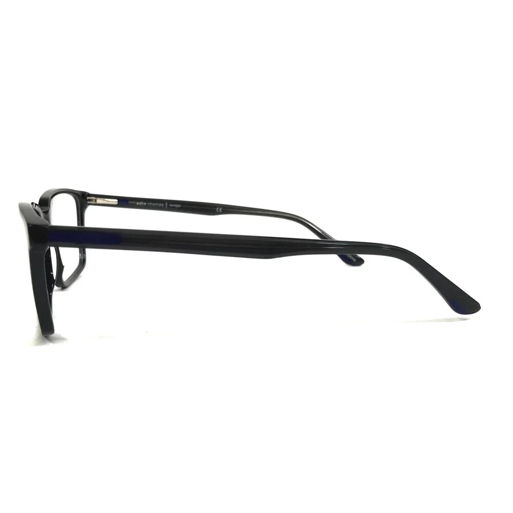 Adin Thomas Eyeglasses Frames AT-514 C1 Shiny Black Rectangle Full Rim 55-17-148
